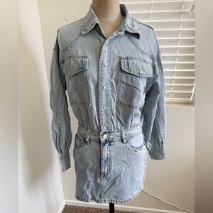 Blank NYC Women's Light Blue Denim Shirt Jacket